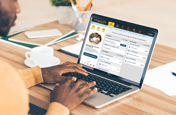 Customer accessing their online Selective Insurance Account